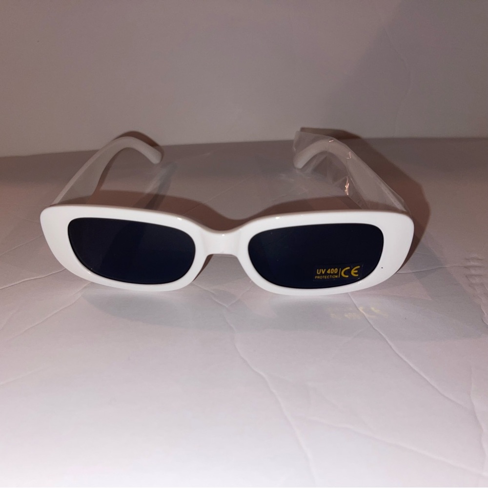 White Rectangular Women's Sunglasses